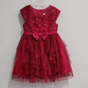 Elegant Red Kids Dress with Bow